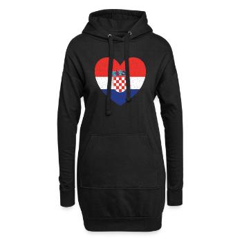 Drapeau du cœur de la Croatie – Design patriotique - Sweat-shirt à capuche long Femme - noir - Devant