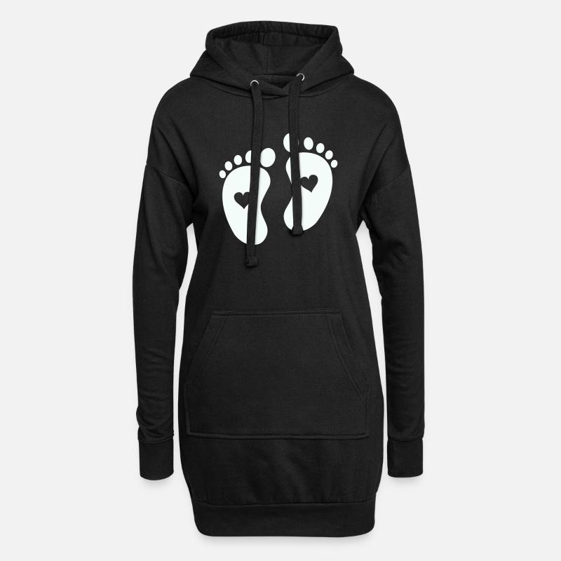 babyfüße - Hoodie-Kleid - Schwarz
