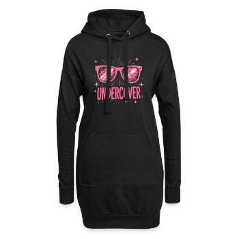 Lustige Sonnenbrille und Undercover Speech Kostüm - Hoodie-Kleid - Schwarz - Vorne