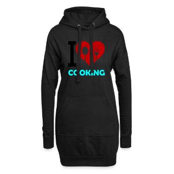 i love cooking - Hoodie-Kleid - Schwarz - Vorne