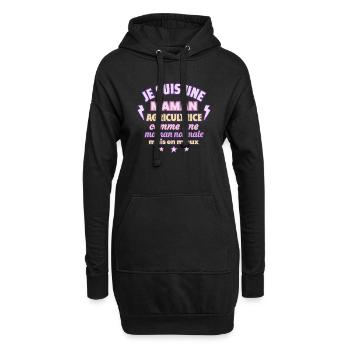 Maman agricultrice, cadeau fête des mères,Noël - Sweat-shirt à capuche long Femme - noir - Devant