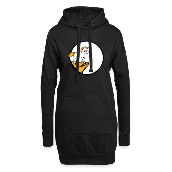 Einhorn Klippe Mond Böse Wütend Schlechte Laune - Hoodie-Kleid - Schwarz - Vorne