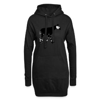 Okapi - Hoodie-Kleid - Schwarz - Vorne