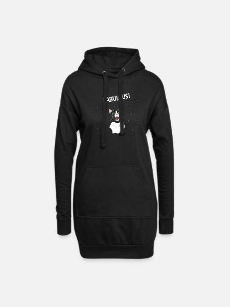 fabelhafte Katze - Hoodie-Kleid - Schwarz