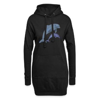 Dolphins - Hoodie-Kleid - Schwarz - Vorne
