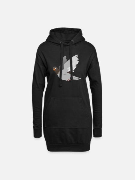 Cartoon Dove - Hoodie Dress - black