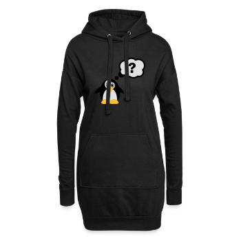 Pinguine Fragezeichen - Hoodie-Kleid - Schwarz - Vorne