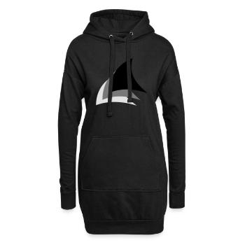 trois_voiles - Sweat-shirt à capuche long Femme - noir - Devant