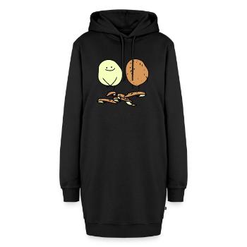 FKK (b) - Hoodie-Kleid - Schwarz - Vorne - AI Model Female 172 light (172cm)
