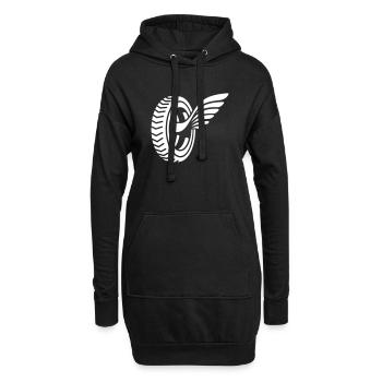 KFZ Abzeichen Reifen und Flügel - Hoodie-Kleid - Schwarz - Vorne
