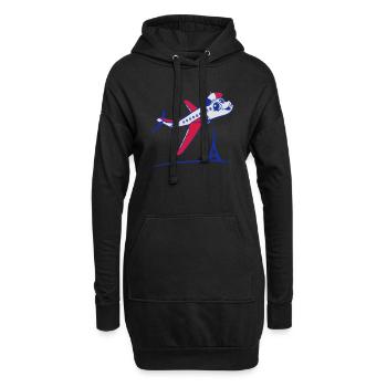 frankreich eifel turm französisch lebendig gesicht - Hoodie-Kleid - Schwarz - Vorne