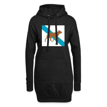 Chien chien - Sweat-shirt à capuche long Femme - noir - Devant