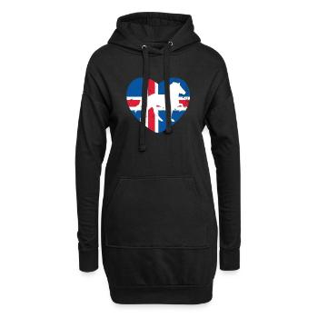 Islandpferd Herz Liebe Reiterin Reiten Pferd - Hoodie-Kleid - Schwarz - Vorne