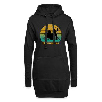 Drummer - Hoodie-Kleid - Schwarz - Vorne