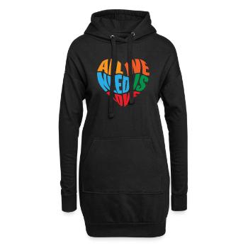 All we need is love - Hoodie Dress - black - Front