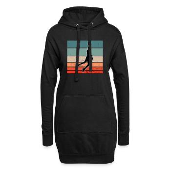 Vintage Basketball Sport Motiv Retro Basketball - Hoodie-Kleid - Schwarz - Vorne