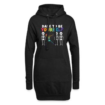 Funny Dabbing Skeleton Proud LGBT Pride Dare To Be - Hoodie-Kleid - Schwarz - Vorne