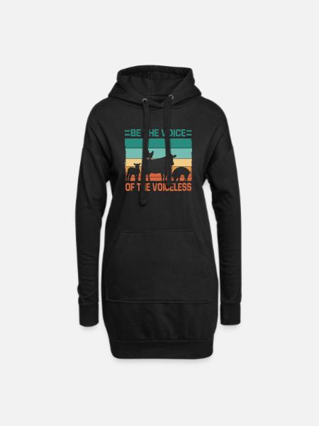 Vegetarier Tierschutz Frutarier Veganer Tierfreund - Hoodie-Kleid - Schwarz