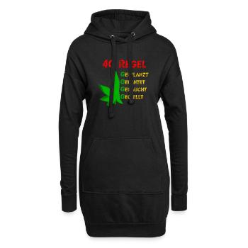 4G REGEL Canabis - Hoodie-Kleid - Schwarz - Vorne