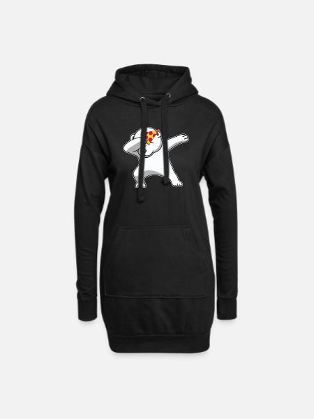 dab dabbing eisbär pizza fun geschenk bear polar - Hoodie-Kleid - Schwarz
