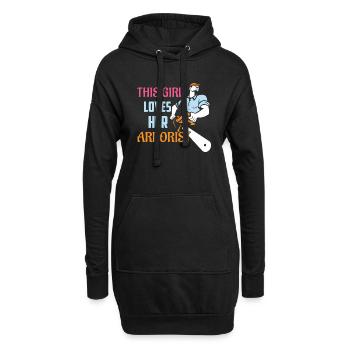 This Girl Loves Her Arborist Woodworker Lumberjac - Hoodie-Kleid - Schwarz - Vorne