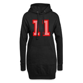 Coole Retro Retrostyle Jersey Nummer Rückennummer - Hoodie-Kleid - Schwarz - Vorne