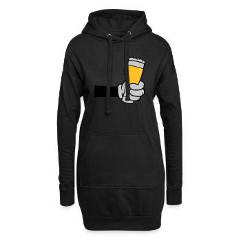 Bierglas anstoßen Comic Hand - Hoodie-Kleid - Schwarz - Vorne