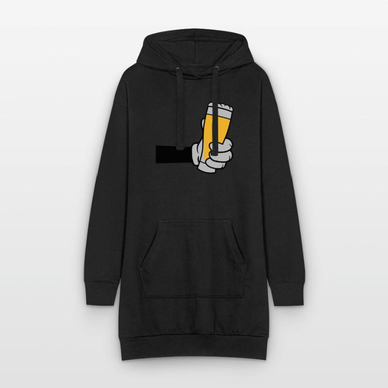 Bierglas anstoßen Comic Hand Hoodie-Kleid