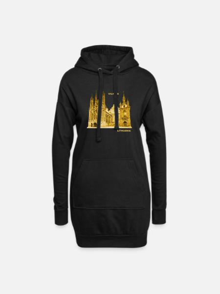 Litauen Hauptstadt Vilnius Kathedrale Baltikum - Hoodie-Kleid - Schwarz