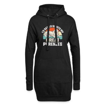 Ich wäre lieber bei meinen Großen Pyrenäen - Hoodie-Kleid - Schwarz - Vorne