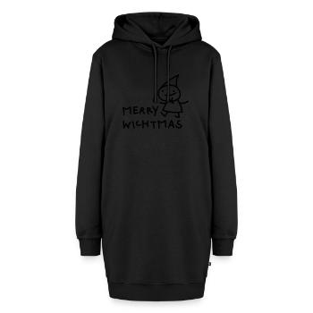 Lustige Wichtel Weihnachten - Hoodie-Kleid - Schwarz - Vorne - AI Model Female 172 light (172cm)