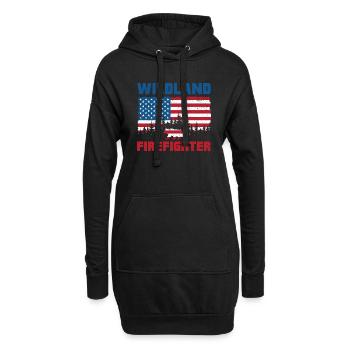 usa flag wildland firefighter Design - Hoodie-Kleid - Schwarz - Vorne