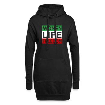 women life freedom - free iran - mahsa amini - Hoodie-Kleid - Schwarz - Vorne