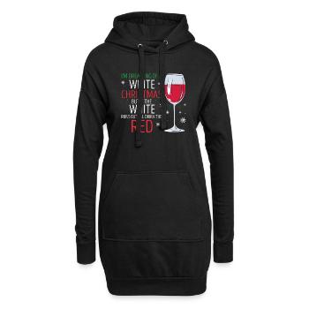 I'm Dreaming Of A White Christmas Retro Wine Lover - Hoodie-Kleid - Schwarz - Vorne