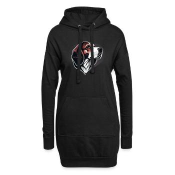 Beagle-Hund im Herzen - Hoodie-Kleid - Schwarz - Vorne