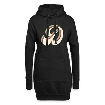 Buchstabe D - Hoodie-Kleid - Schwarz - Vorne