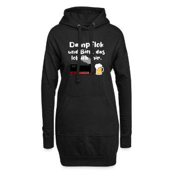 Eisenbahn Dampflok Bier Eisenbahner Zug - Hoodie-Kleid - Schwarz - Vorne