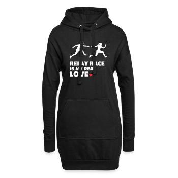 Ich Liebe Staffelläufe - Hoodie-Kleid - Schwarz - Vorne