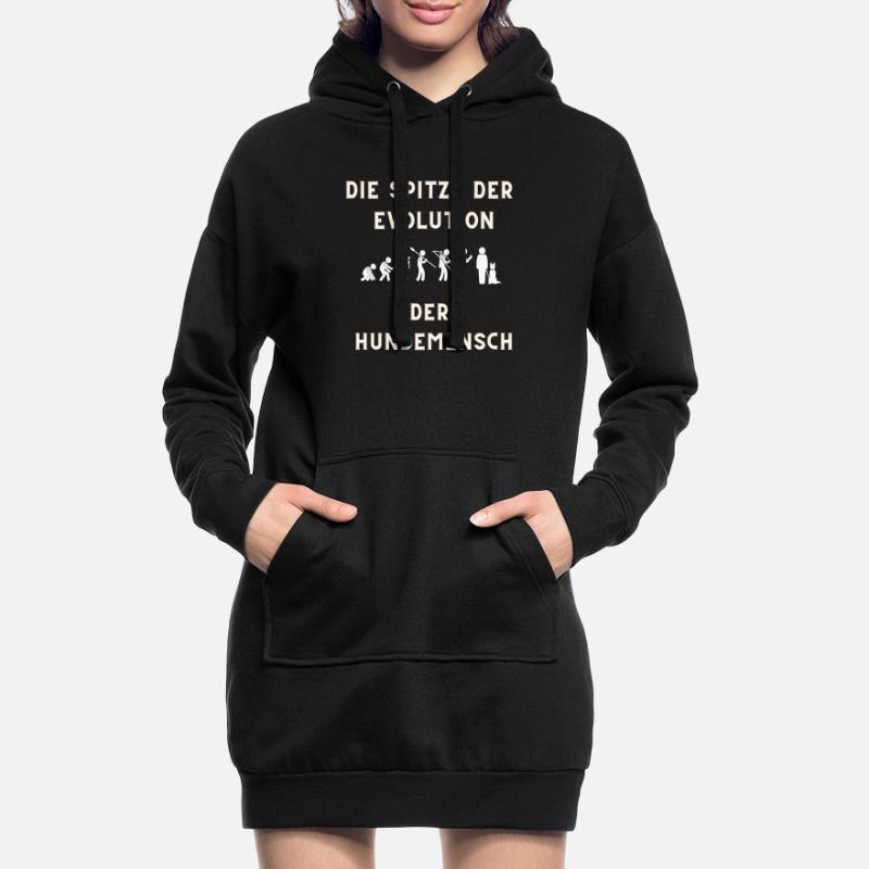 Die Evolution endet beim Hundemensch Hoodie-Kleid