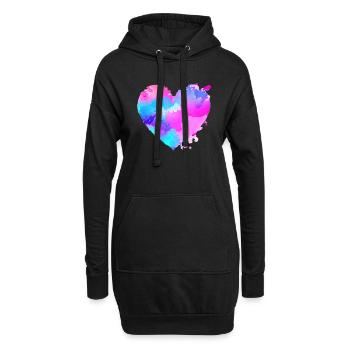 Fiançailles Saint-Valentin Mariage Amour Fête des mères - Sweat-shirt à capuche long Femme - noir - Devant