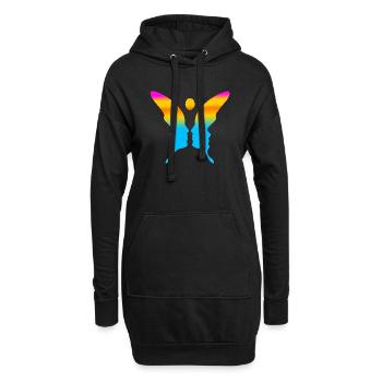 Illusion d’optique art psychédélique rétro formes sexe - Sweat-shirt à capuche long Femme - noir - Devant