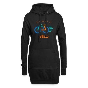 Je peux pas j'ai vélo - Sweat-shirt à capuche long Femme - noir - Devant