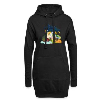 Catastrophes sans lettrage - Sweat-shirt à capuche long Femme - noir - Devant
