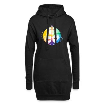 Die Skalenschilder - Hoodie-Kleid - Schwarz - Vorne