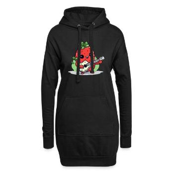 Zefrai joueur de guitare - Sweat-shirt à capuche long Femme - noir - Devant