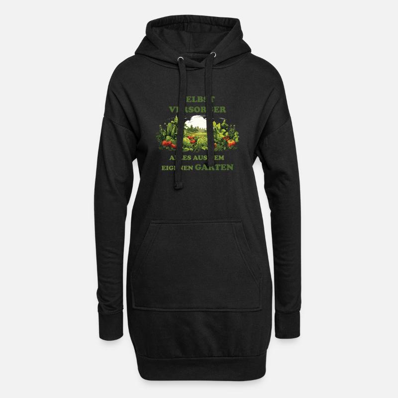 Selbstversorger - Hoodie-Kleid - Schwarz