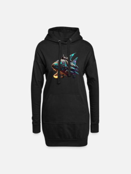 Spaceship - Hoodie-Kleid - Schwarz