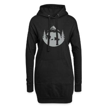 bear - Sweat-shirt à capuche long Femme - noir - Devant