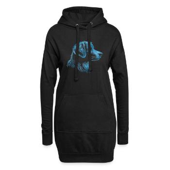 NOVA SCOTIA DUCK TOLLING RETRIEVER Porträt blau - Hoodie-Kleid - Schwarz - Vorne
