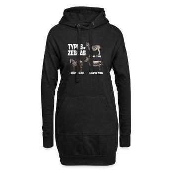 Arten von Zebras, Liste der Zebrarassen Tierliebhaber - Hoodie-Kleid - Schwarz - Vorne